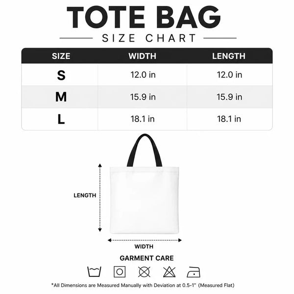 Rhode Island Looks Good On Me Tote Bag - Size Chart